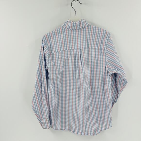 TBBC Pastel Gingham Stretch Button-Down Shirt Preppy Cotton Blend Size 7 - Picture 2 of 6